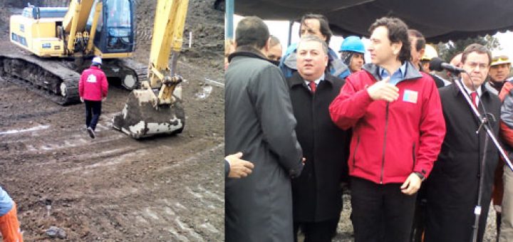 Los Ángeles, con la presencia del Ministro Golborne instalan primera piedra Estadio Polideportivo