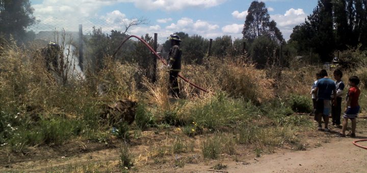 Diversos problemas tiene bomberos en el combate de incendio de pastizales generados por menores de edad