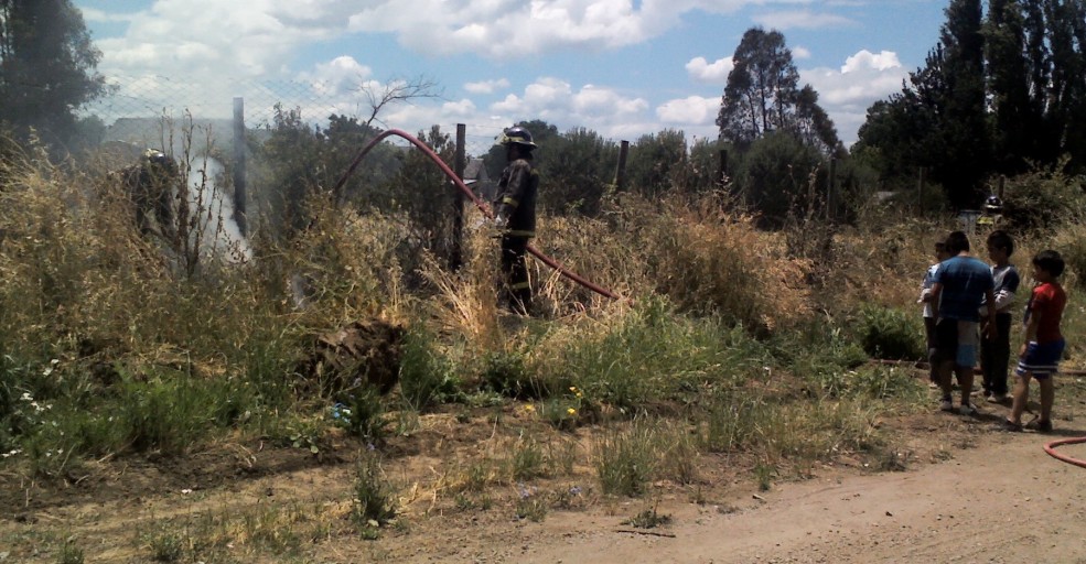 Diversos problemas tiene bomberos en el combate de incendio de pastizales generados por menores de edad