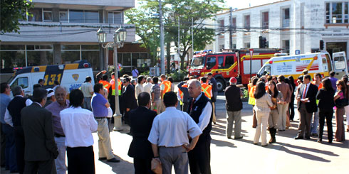 Los Ángeles; Completo simulacro de emergencia se realizó en Municipio