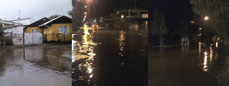 Lluvia torrencial de verano provoca anegamientos de viviendas, locales comerciales y el desborde de estero En Los Ángeles