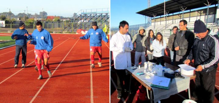 Alumnos de Kinesiología realizaron pruebas físicas a futbolistas de Iberia Los Ángeles