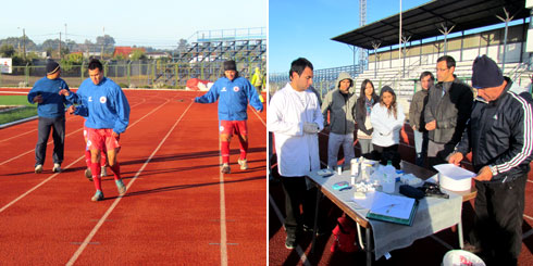 Alumnos de Kinesiología realizaron pruebas físicas a futbolistas de Iberia Los Ángeles