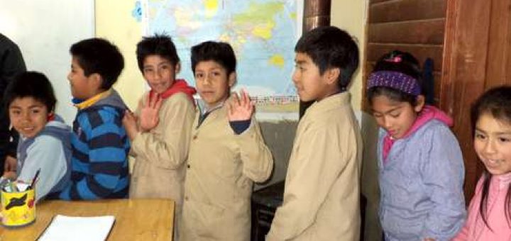 Los niños pertenecen a la Escuela Cauñicu ubicada a 30 kilómetros de Ralco, por la ribera del río Queuco
