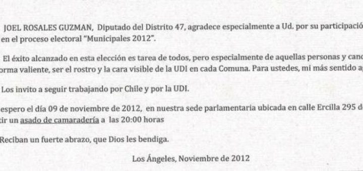 Polémica genera invitación de diputado Joel Rosales para celebración por éxito en municipales