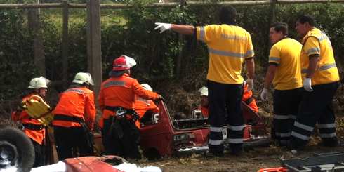 Simulacro de accidente de magnitud, con diversos lesionados y fallecidos, fue realizado en la ruta Q-180 conocida como la “Ruta de la Muerte”