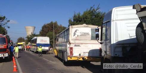 El cruce Antuco fue escenario de un accidente múltiple que involucró a 5 vehículos