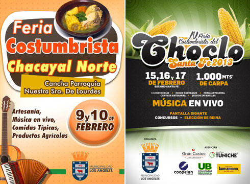 Ferias Costumbristas en Chacayal Norte y Santa Fe